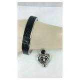 Premier design jewelry silvertone black onyx
