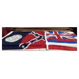 Two flags 32 in by 56 in each