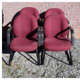 4-Office Lobby Chairs, 4 burgundy color seating.