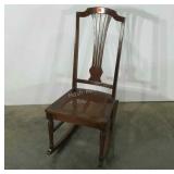 Caned rocking chair, age wear as shown and some