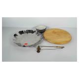 Mixed group, includes Dansk wooden table top lazy