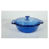 Anchor hocking 2qt blue covered casserole dish