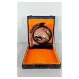 Double sided silk embroidery panda desk decor,