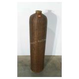 Wicker vase for dried flowers. 59" high.