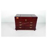 Jewelry box with key, 15" L x 11" H x 8" W