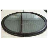 Large oval, beveled glass mirror. 40"×48".