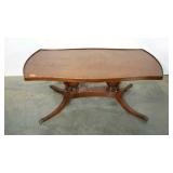 Mersman mahogany coffee table, features metal