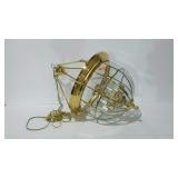 Large brass and glass, six bulb foyer light with