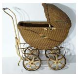 Wicker baby buggy for children/dolls, dry rot and