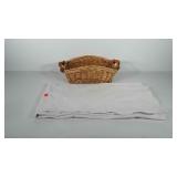 Basket with white table cloth