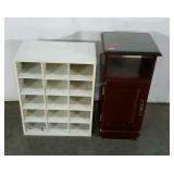 Glass topped end table and laminate stand with