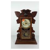 Gingerbread mantle clock, 21.5" H x 14.5" L x 5"