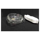 Kitchenwares, includes fire-king baking dish, and