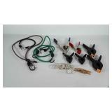Tools, includes spring clamps, clothes pins,