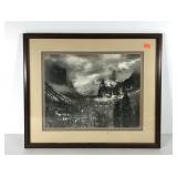 Ansel Adams Yosemite print, framed and double