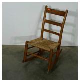 Rush seat rocking chair, age wear as shown, could
