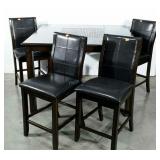 Table, 4 chairs, 25" to seat, two table legs are