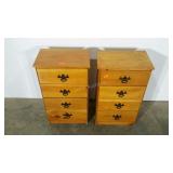 Two small Master Craft 4 drawer stands, pine, 10