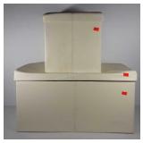 Two storage ottomans, both need cleaned, larger