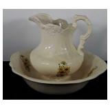 Water basin (16.5") and pitcher (11.5" h) with