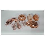 Copper toned mold lot: crawfish, fish, sea shell,