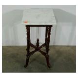 Marble topped accent table, 29" tall, one leg in