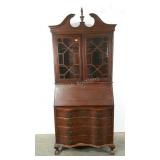 Mahogany secretary, carved claw feet, age wear