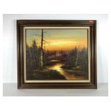 Oil painting on canvas, signed, frame needs