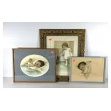 Three baby prints by Bessie Pease Gutmann, blue