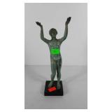 Heavy statue, green patina, 10.5" h, seller 38