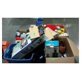 Skid lot: beach pads, lamps, tent, fire