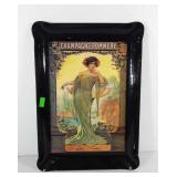 Champagne Pommery decorative tray, 13.5" x 19"