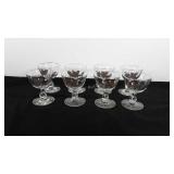Set of eight gold leaf wine glasses by Libbey,
