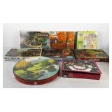 Box of puzzles, includes eight puzzles, all