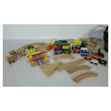 Brio-style train set, includes a basket full of