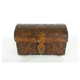 Embossed leather wrapper treasure box.