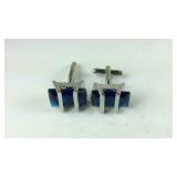 Custom made cufflinks blue stones