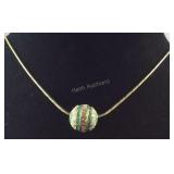 Sterling silver necklace with jeweled and
