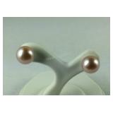 Sterling silver and pearl stud earrings