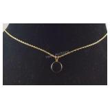 Gold filled and onyx necklace 17in