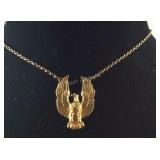 Rose gold over silver eagle necklace 17in