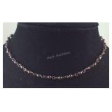 Sterling silver and amethyst ball necklace 15in