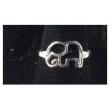 Size 6 Sterling silver elephant ring