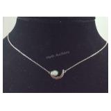 Sterling silver necklace crescent moon 16-20in