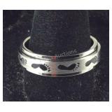Size 11 spinner stainless steel ring