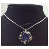 Lapis lazuli stainless steel necklace 20in