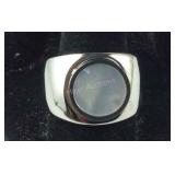 Size 10 stainless steel ring mother of pearl