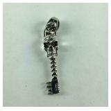 Sterling silver skull pendant