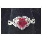 Size 7 Sterling lab created Ruby and lab white