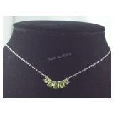 18-20in Sterling peridot 5 stone 2.50ct necklace